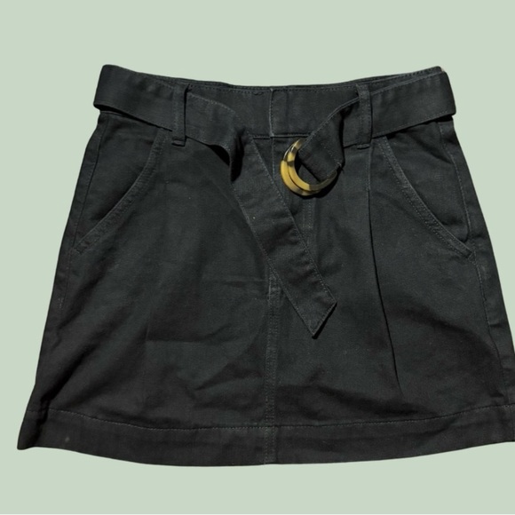 Free People We The Free Black Belted Mini Skirt Size 25 Pockets Boho - Picture 1 of 4